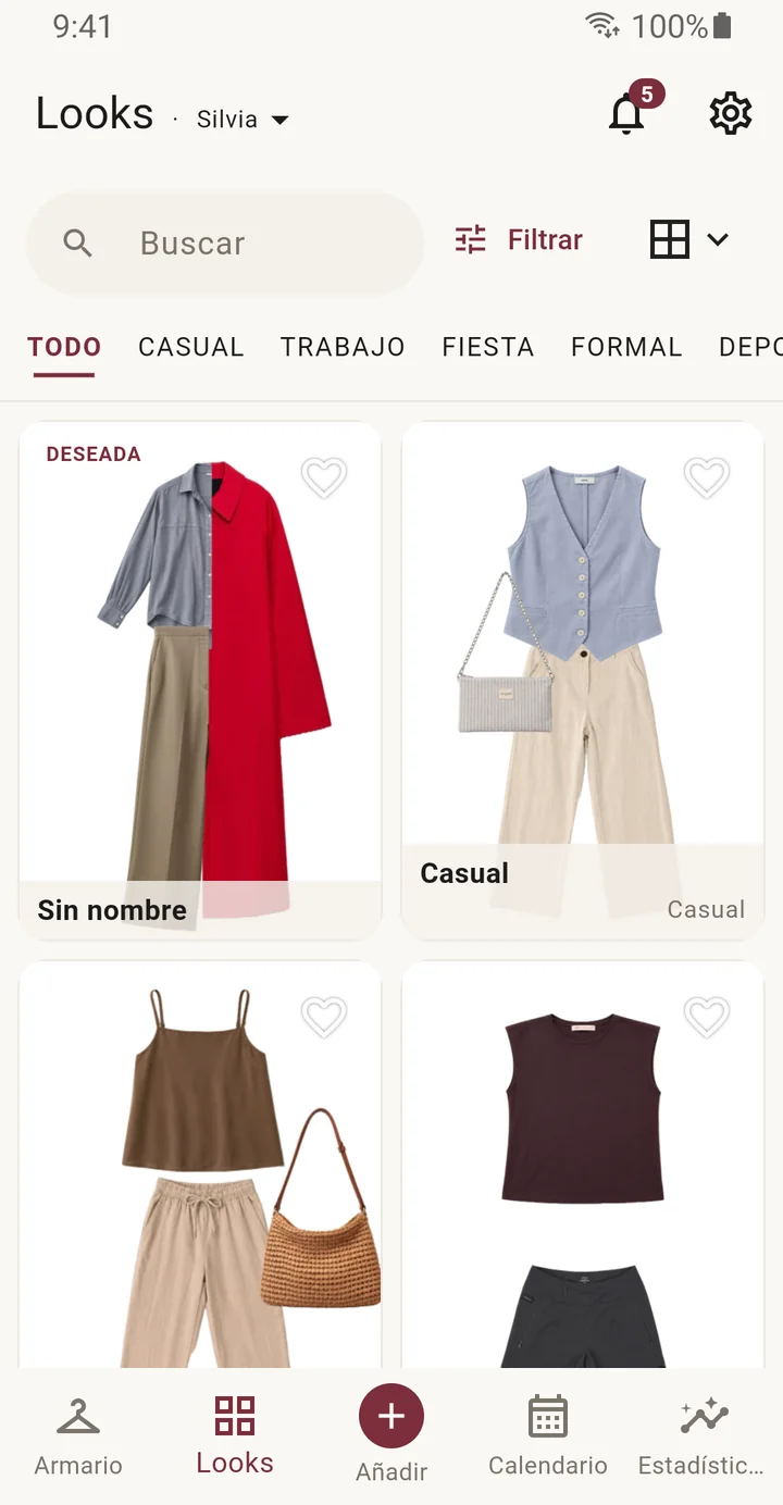 Pantalla Looks